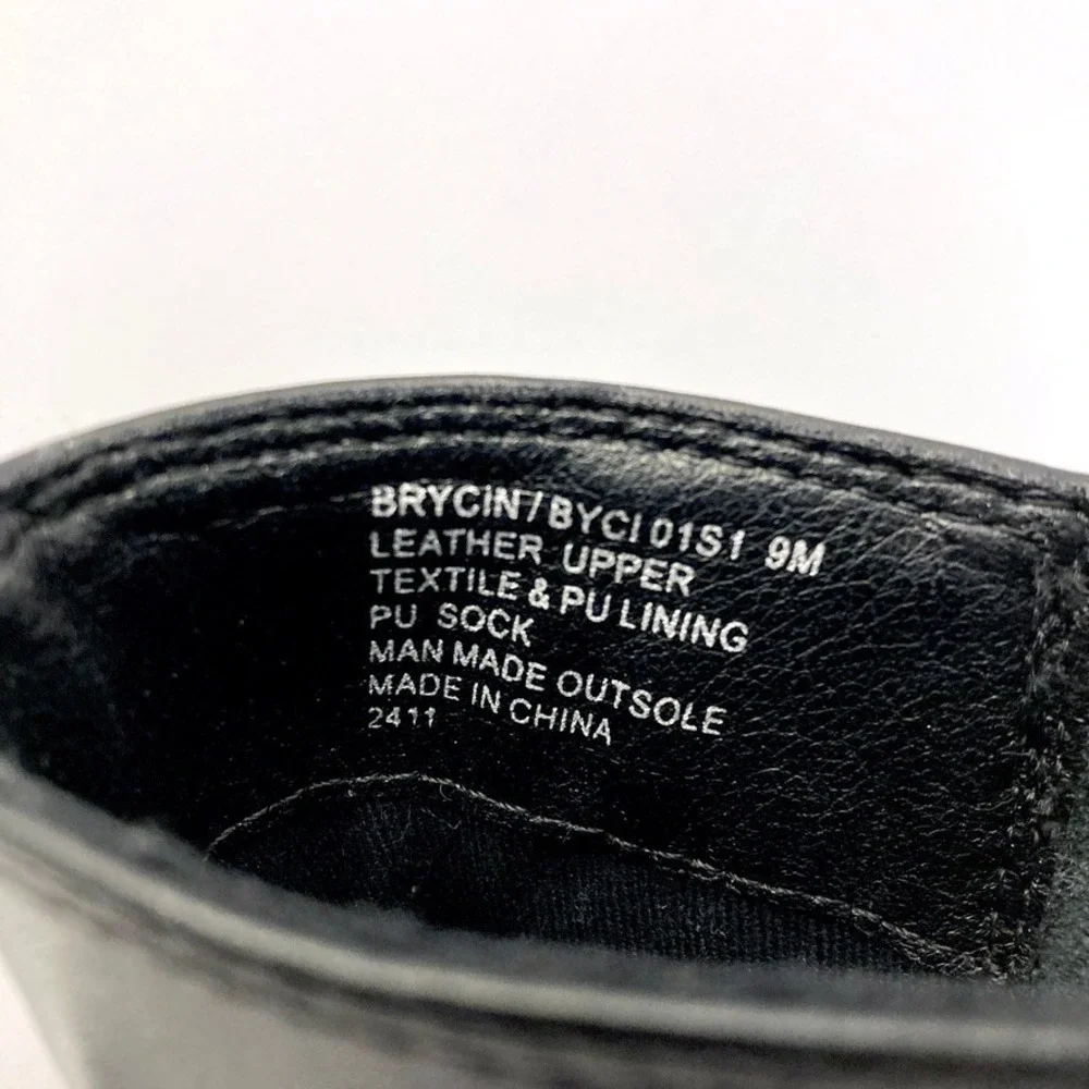 Steve Madden Brycin Moto Boots Lug Sole Black Leather Womens 9M Biker